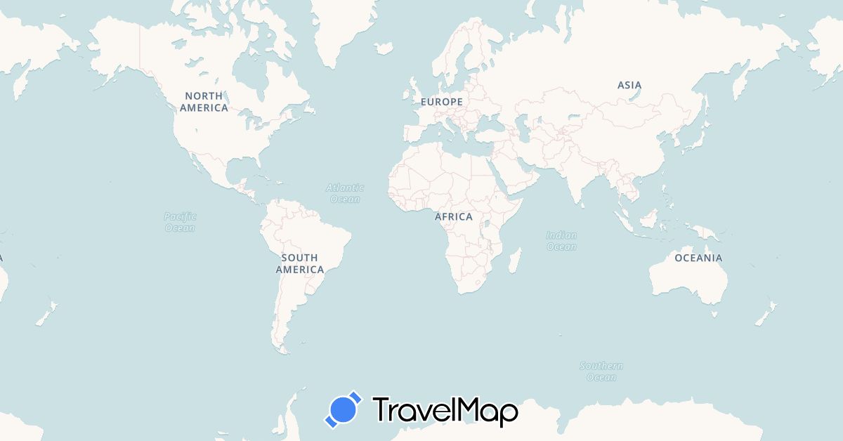 TravelMap itinerary: driving in China, Colombia, Dominican Republic, Spain, Honduras, Mexico, Peru (Asia, Europe, North America, South America)